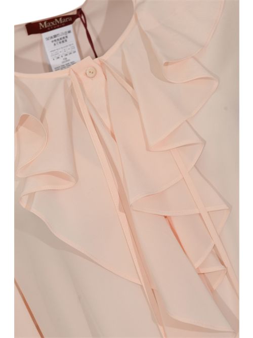 Blusa MSTEPICA in seta con volant Rosa MAX MARA STUDIO | 2616111031600043